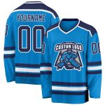 Custom Name and Number Personalized Hockey Jersey - Blue Navy and White Team Jersey Personalized Blue Navy-White Hockey Jersey