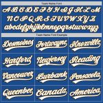 Custom Name and Number Personalized Baseball Jersey - Blue Old Gold-Black Throwback Authentic Team Apparel Personalized Blue