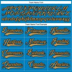 Personalized Blue Gold Black Hockey Jersey with Lace Neck Design Personalized Blue Old Gold-Black Hockey Lace Neck Jersey