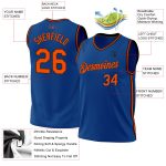 Custom Authentic Basketball Jersey - Personalized Blue Orange-Black Team Name & Number Personalized Blue Orange-Black Authentic