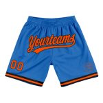 Personalized Basketball Shorts in Blue Orange-Black Throwback Style Personalized Blue Orange-Black Throwback Basketball Shorts