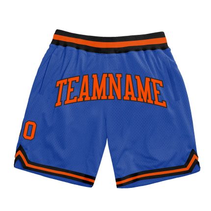 Personalized Blue Orange Black Basketball Shorts - Throwback Style Athletic Wear Personalized Blue Orange-Black Throwback