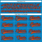 Custom Name and Number Hockey Jersey in Blue and Orange-Navy Lace Neck Design - Personalized Team Apparel Personalized Blue