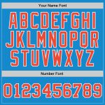 Custom Name and Number Personalized Blue Orange-White Basketball Jersey - Authentic Throwback Style Personalized Blue Orange-White