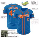 Customized Orange and White Baseball Jersey - Personalized Blue Design Personalized Blue Orange-White Baseball Jersey