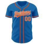 Customized Orange and White Baseball Jersey - Personalized Blue Design Personalized Blue Orange-White Baseball Jersey
