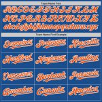 Custom Name and Number Personalized Blue Orange-White Authentic Throwback Baseball Jersey Personalized Blue Orange-White