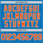Custom Name and Number Blue Orange-White Performance Golf Polo Shirt - Personalized Team Shirt Personalized Blue Orange-White