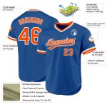 Custom Blue Orange-White Throwback Baseball Jersey for Personalized Style Personalized Blue Orange-White Throwback Baseball