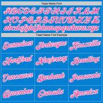 Custom Name and Number Performance T-Shirt for Team - Personalized Blue Pink-White Design Personalized Blue Pink-White Performance