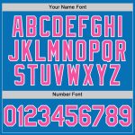 Custom Team Name Number Personalized Vapor Golf Polo Shirt - Blue Pink-White Performance Apparel Personalized Blue Pink-White