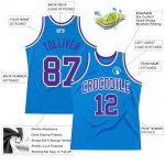 Personalized Throwback Basketball Jersey in Blue, Purple, and White Personalized Blue Purple-White Throwback Basketball Jersey