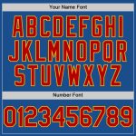 Custom Personalized Throwback Baseball Jersey - Blue Red Gold Mesh, Team Name & Number Personalized Blue Red-Gold Mesh Authentic