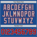 Custom Name and Number Authentic Throwback Baseball Jersey - Personalized Blue Red-Gray Design Personalized Blue Red-Gray