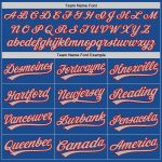 Custom Name and Number Authentic Throwback Baseball Jersey - Personalized Blue Red-Gray Design Personalized Blue Red-Gray