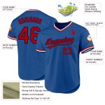 Custom Blue and Red-Navy Baseball Jersey - Personalized Throwback Style Personalized Blue Red-Navy Throwback Baseball Jersey
