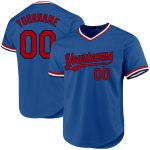 Custom Blue and Red-Navy Baseball Jersey - Personalized Throwback Style Personalized Blue Red-Navy Throwback Baseball Jersey
