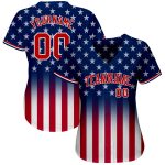 Custom American Flag Baseball Jersey 3D Personalized Team Name and Number - Red White Blue Fashion Sportswear Personalized