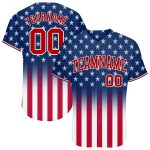 3D American Flag Baseball Jersey, Personalized Blue Red-White Design, Fashion Fit Personalized Blue Red-White 3D American