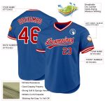 Custom Name and Number Authentic Throwback Baseball Jersey - Personalized Blue Red White Team Jersey Personalized Blue Red-White