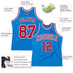 Customizable Authentic Throwback Basketball Jersey - Personalized Blue Red-White with Name and Number Personalized Blue Red-White