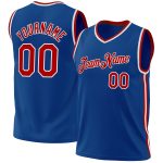 Personalized Authentic Throwback Basketball Jersey - Blue Red White Style Personalized Blue Red-White Authentic Throwback