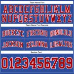 Custom Name and Number Authentic Throwback Basketball Shorts - Personalized Blue Red-White Team Gear Personalized Blue Red-White