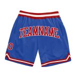 Custom Name and Number Authentic Throwback Basketball Shorts - Personalized Blue Red-White Team Gear Personalized Blue Red-White