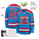 Custom Team Hockey Jersey Personalized with Name and Number - Blue Red White Design Personalized Blue Red-White Hockey Jersey