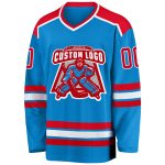 Custom Team Hockey Jersey Personalized with Name and Number - Blue Red White Design Personalized Blue Red-White Hockey Jersey