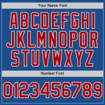 Custom Team Name and Number Authentic Throwback Baseball Jersey - Personalized Blue Red White Mesh Personalized Blue Red-White