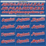 Custom Team Name and Number Authentic Throwback Baseball Jersey - Personalized Blue Red White Mesh Personalized Blue Red-White