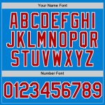 Custom Team Name Number Performance T-Shirt - Personalized Blue Red White Tee Personalized Blue Red-White Performance T-Shirt