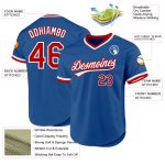 Customizable Blue Red White Throwback Baseball Jersey for Men and Women Personalized Blue Red-White Throwback Baseball Jersey