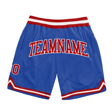 Personalized Blue Red White Throwback Basketball Shorts for Men and Women Personalized Blue Red-White Throwback Basketball