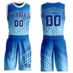 Custom Name Number Sublimation Basketball Jersey Team - Personalized Blue Royal-Light Blue Round Neck Suit Personalized Blue