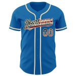 Personalized Vintage Blue USA Flag Baseball Jersey - Cream Color Design Personalized Blue Vintage USA Flag-Cream Baseball