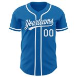 Custom Name and Number Authentic Baseball Jersey in Blue and White - Personalized Team Jersey Personalized Blue White Authentic