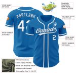 Custom Name and Number Authentic Baseball Jersey in Blue and White - Personalized Team Jersey Personalized Blue White Authentic
