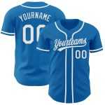 Custom Name and Number Authentic Baseball Jersey in Blue and White - Personalized Team Jersey Personalized Blue White Authentic