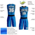 Custom Basketball Jersey with Team Name and Number, Personalized Blue White-Black Animal Claws Round Neck Design Personalized