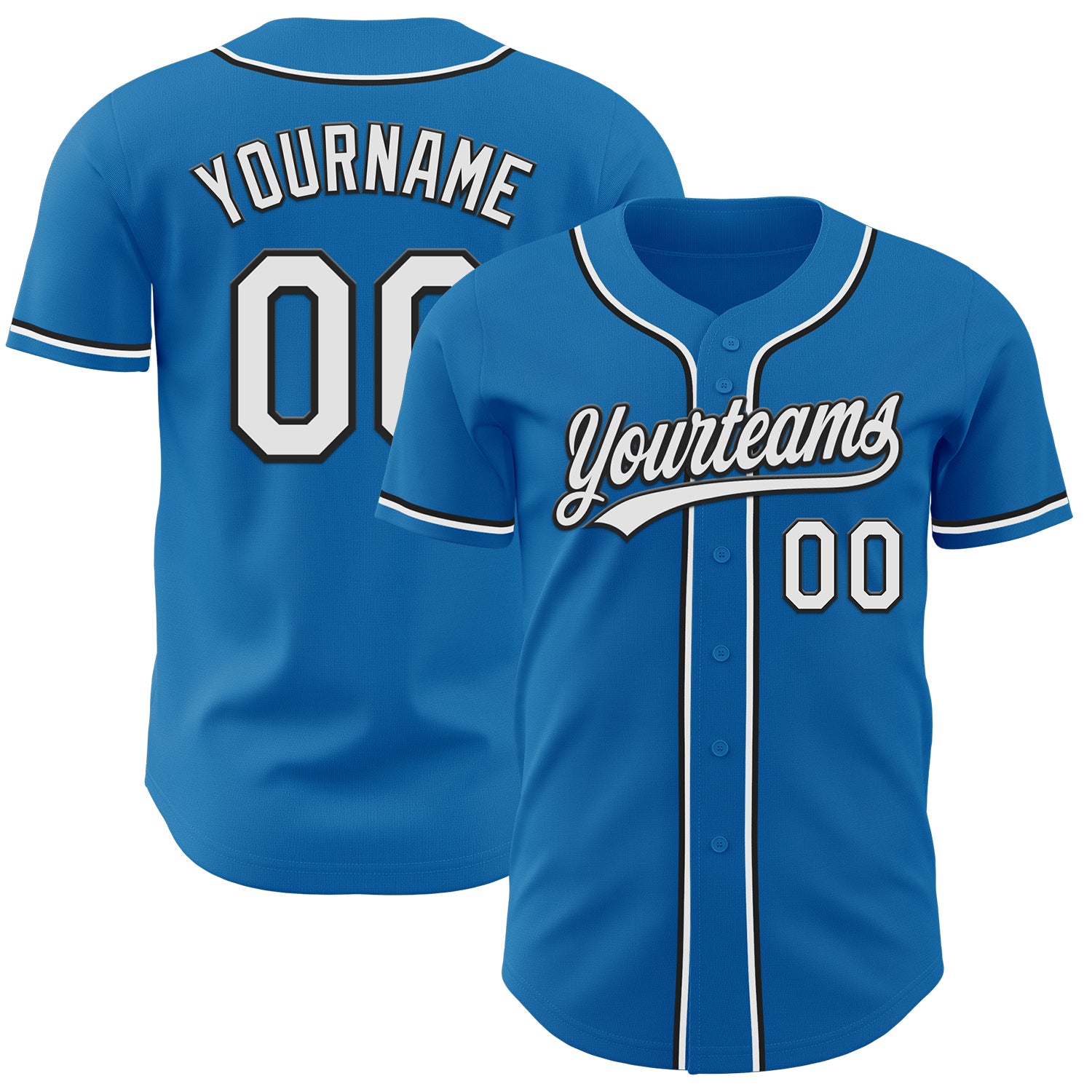 Custom Name and Number Personalized Baseball Jersey - Blue and Black Authentic Team Jersey Personalized Blue White-Black