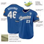 Custom Name and Number Baseball Jersey - Authentic Throwback in Blue, White, and Black - Personalized Team Apparel Personalized