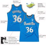 Personalized Authentic Throwback Basketball Jersey - Blue and Black Personalized Blue White-Black Authentic Throwback Basketball