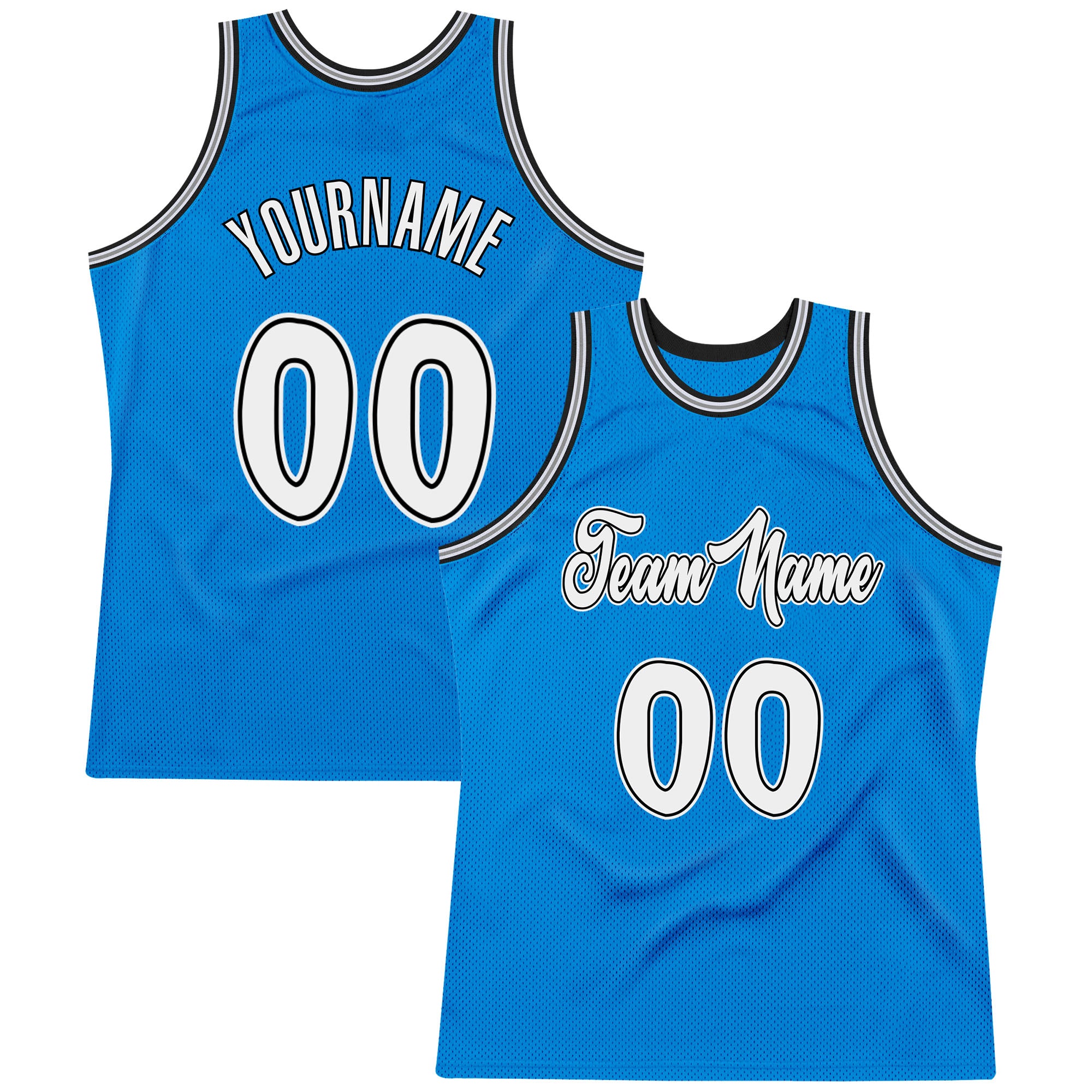 Personalized Authentic Throwback Basketball Jersey - Blue and Black Personalized Blue White-Black Authentic Throwback Basketball