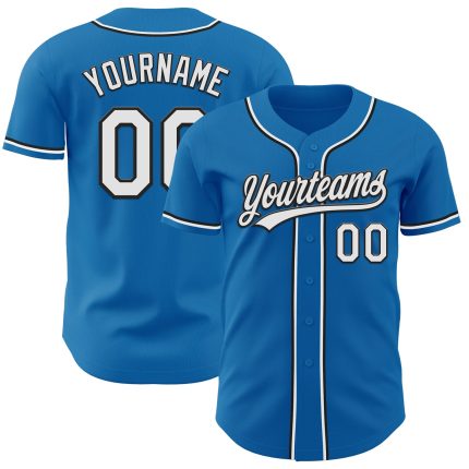 Custom Blue White Black Baseball Jersey for Men and Women Personalized Blue White-Black Baseball Jersey