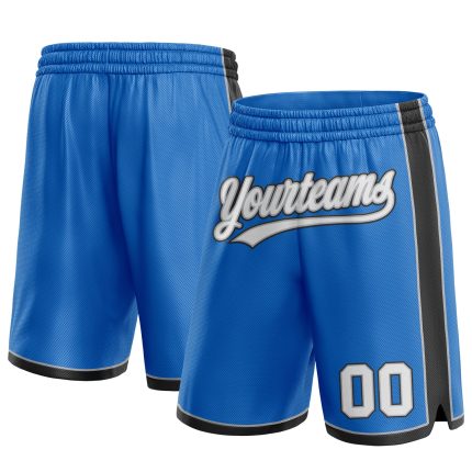 Custom Basketball Shorts with Team Name and Number in Blue, White, Black, Gray - Personalized Authentic Athletic Gear Personalized