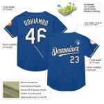 Custom Name and Number Personalized Blue Black White Mesh Baseball Jersey Authentic Throwback Personalized Blue White-Black