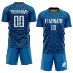 Custom Name and Number Personalized Soccer Uniform Jersey - Blue White-Black Sublimation Team Set Personalized Blue White-Black