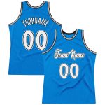 Personalized Blue White Black Basketball Jersey for Throwback Style - Custom Jersey Personalized Blue White-Black Throwback